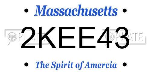 2KEE43 Massachusetts License Plate