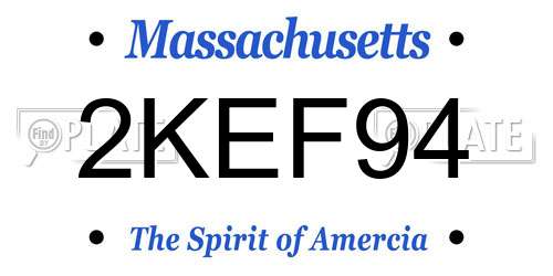 2KEF94 Massachusetts License Plate