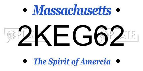 2KEG62 Massachusetts License Plate