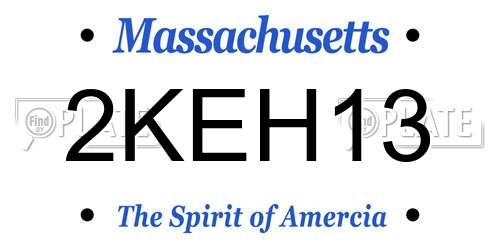2KEH13 Massachusetts License Plate