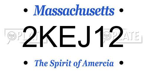 2KEJ12 Massachusetts License Plate