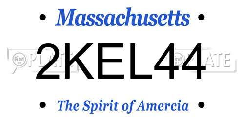 2KEL44 Massachusetts License Plate