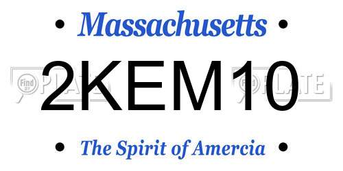 2KEM10 Massachusetts License Plate