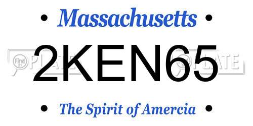2KEN65 Massachusetts License Plate