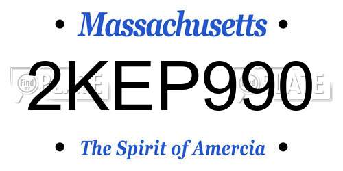2KEP990 Massachusetts License Plate