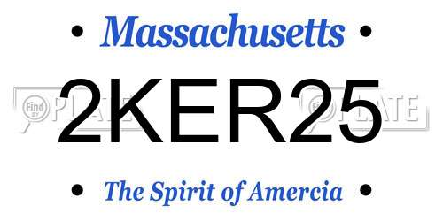 2KER25 Massachusetts License Plate