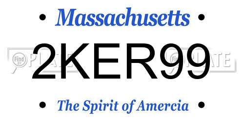 2KER99 Massachusetts License Plate