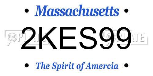 2KES99 Massachusetts License Plate