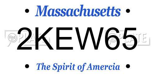 2KEW65 Massachusetts License Plate