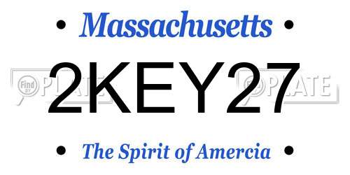 2KEY27 Massachusetts License Plate
