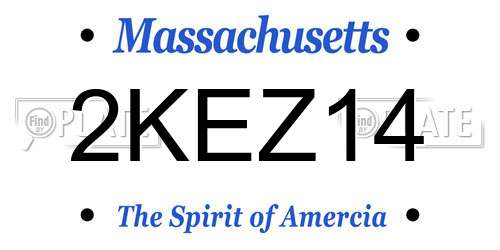 2KEZ14 Massachusetts License Plate