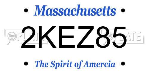 2KEZ85 Massachusetts License Plate