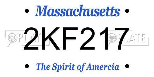 2KF217 Massachusetts License Plate