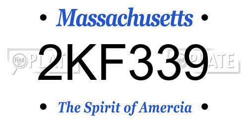 2KF339 Massachusetts License Plate