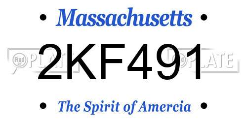 2KF491 Massachusetts License Plate
