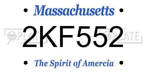 2KF552 Massachusetts License Plate