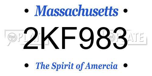 2KF983 Massachusetts License Plate