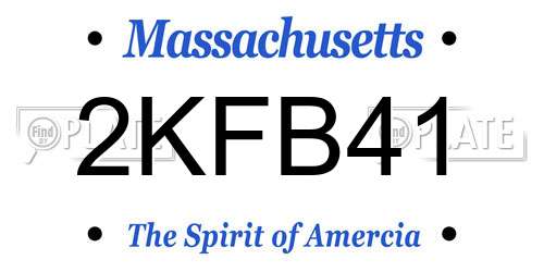 2KFB41 Massachusetts License Plate