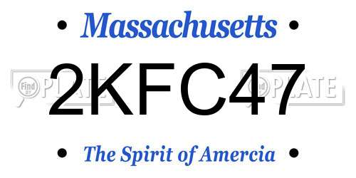 2KFC47 Massachusetts License Plate