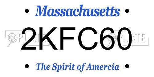 2KFC60 Massachusetts License Plate