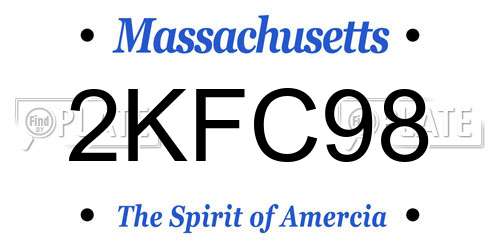 2KFC98 Massachusetts License Plate