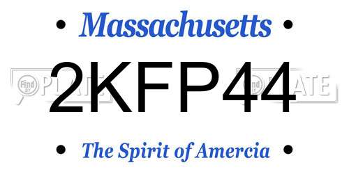 2KFP44 Massachusetts License Plate