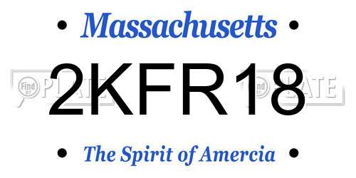 2KFR18 Massachusetts License Plate