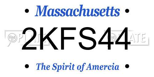 2KFS44 Massachusetts License Plate