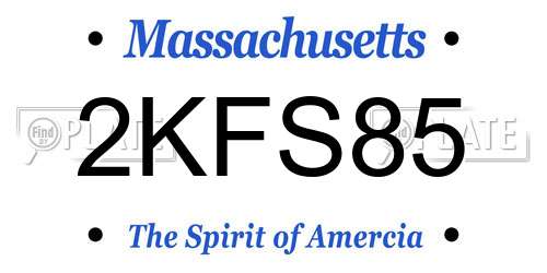 2KFS85 Massachusetts License Plate