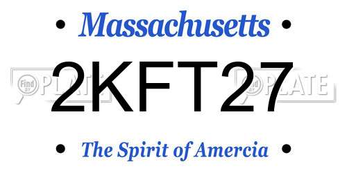 2KFT27 Massachusetts License Plate