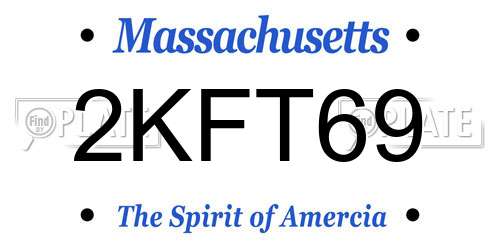 2KFT69 Massachusetts License Plate