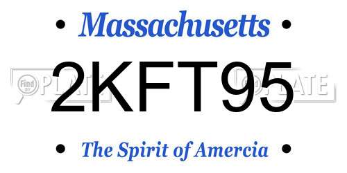 2KFT95 Massachusetts License Plate