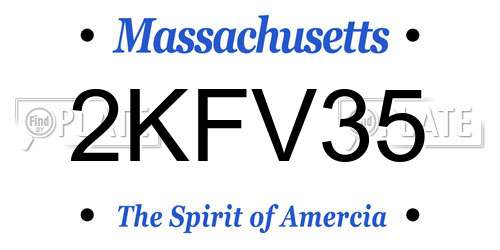 2KFV35 Massachusetts License Plate