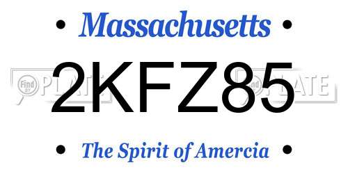 2KFZ85 Massachusetts License Plate