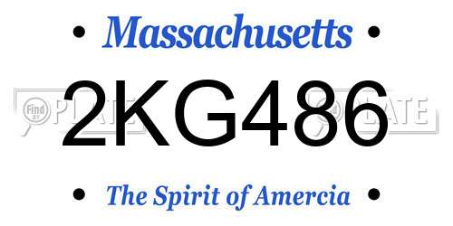 2KG486 Massachusetts License Plate
