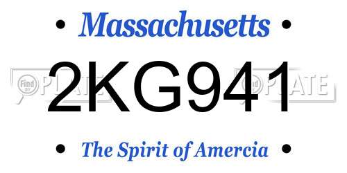 2KG941 Massachusetts License Plate