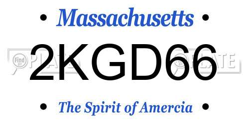 2KGD66 Massachusetts License Plate