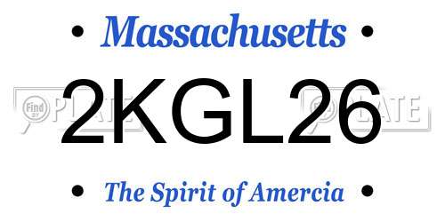2KGL26 Massachusetts License Plate
