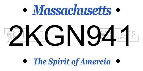 2KGN941 Massachusetts License Plate