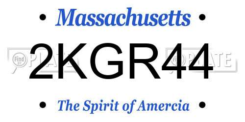 2KGR44 Massachusetts License Plate