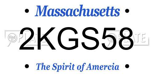 2KGS58 Massachusetts License Plate