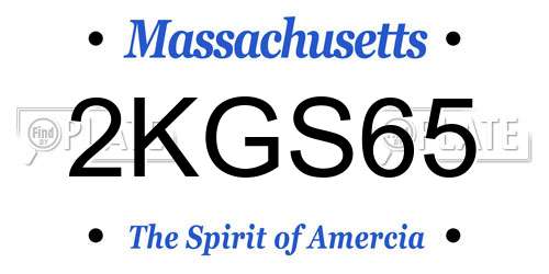 2KGS65 Massachusetts License Plate