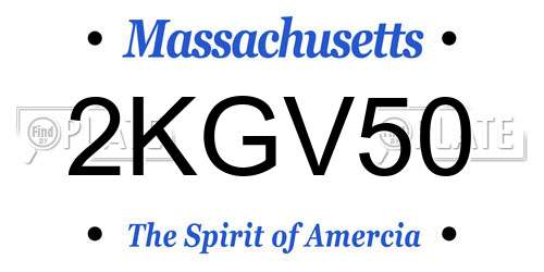 2KGV50 Massachusetts License Plate