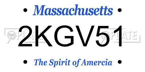 2KGV51 Massachusetts License Plate