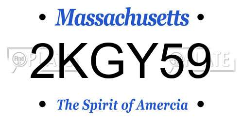 2KGY59 Massachusetts License Plate