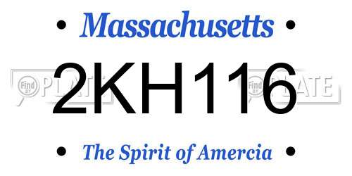 2KH116 Massachusetts License Plate