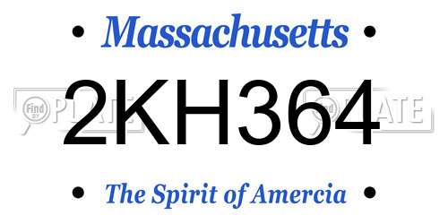 2KH364 Massachusetts License Plate