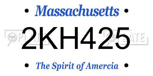2KH425 Massachusetts License Plate