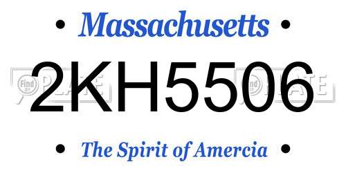 2KH5506 Massachusetts License Plate