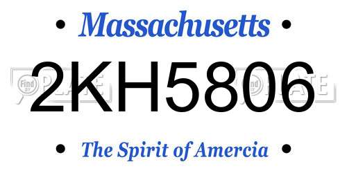 2KH5806 Massachusetts License Plate
